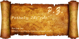 Pethely Zénó névjegykártya